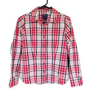 Pendleton 100% Plaid Button Up Shirt Women's Size M Petite Preppy Cabincore